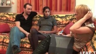 The girl quickly realized that they wanted sex from her and she was not against it
