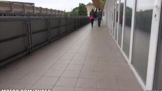 A lucky guy picked up a girl at the train station
