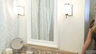 The husband passionately fucked his wife in the bathroom, she groaned with pleasure