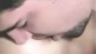 The man fucked by a strap-on and another girl fingering him