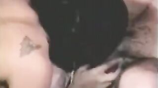 The man fucked by a strap-on and another girl fingering him