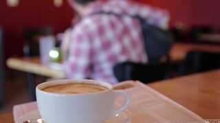 The guy picked up an Asian beauty from the cafe and fucked