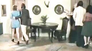 Cute girl from the past has sex with four guys