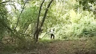 Appetizing girl was fucked by a guy in the forest