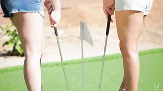 The beauty ended up in a lesbian game after losing at golf