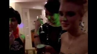 Bunch of young bitches are having fun at a wild party with guys