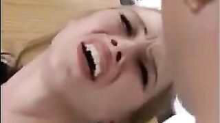 Appetizing blonde has sex with a nice young man