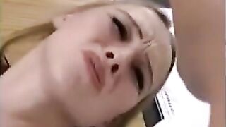 Appetizing blonde has sex with a nice young man