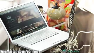 Babe from Chinese Massage Parlor gets oiled and fucked