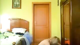Peeping at porn with a hidden camera at home