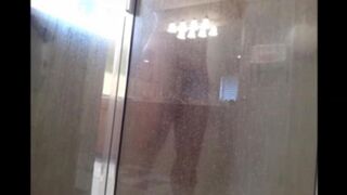 A man washed his body in the shower, not suspecting a camera