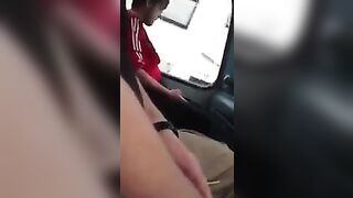 Bus driver did not notice how a man jerked his cock in front of him