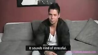 The beautiful woman is an agent conducting a man’s casting for eporn