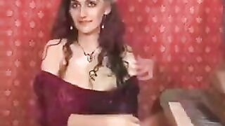 Fingered hairy pussy of a hot brunette, seen up close