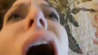 A man gets his dick sucked by a woman at home, and it's amazing
