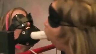 Lesbian bondage with a playful and bold twist, featuring young and daring individuals
