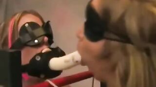 Lesbian bondage with a playful and bold twist, featuring young and daring individuals