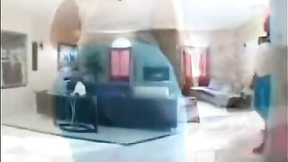 An ebony woman has sex with her black lover on the couch