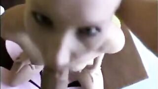 A chick who loved to suck cock deeply, showcasing her skill in POV