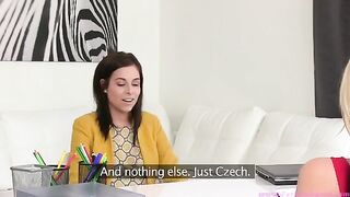 Girl casting with beautiful blonde Tracy Lindsay in a lesbian episode