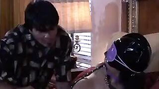 The mistress played a BDSM game with her slave