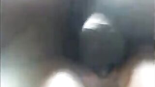 Black pussy cums strongly and moisture flies around in a steamy homemade scene