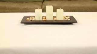 Massage babe Chloe Amur strokes cock of her client under the table