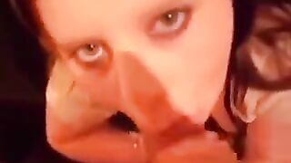 Cute babies love to eat man’s sperm during a blowjob