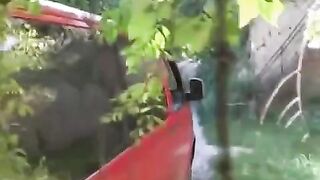 The man squeezed tits of girl near her car and fucked her