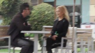 A blonde girl was picked up and fucked in the car