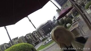 A blonde girl was picked up and fucked in the car