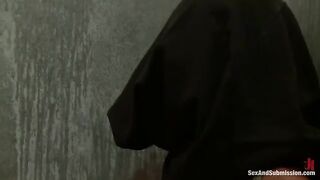 A sexy girl is tightly tied up and has sex in her mouth