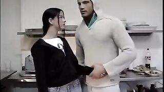 The young man deflowered the young kitchen worker