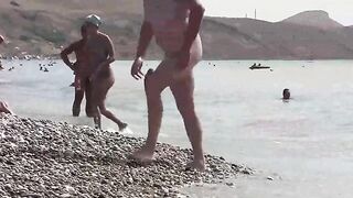 Nudist vacation in Crimea, sunbathing without clothes