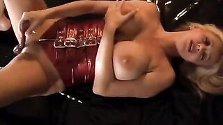 Busty pornstar Rachel Aziani masturbates with a toy and reaches orgasm in this hot video
