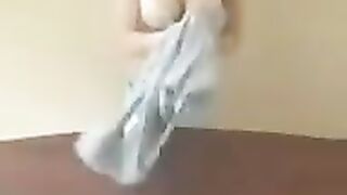 A chick with big milk teaches you to work with her tits
