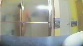 A girl took shower not knowing that there is a hidden camera
