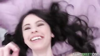 A hot brunette has sex with her new boyfriend in this amateur video