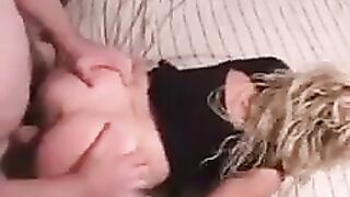 The guy pushed his dick into the point of his wife at home