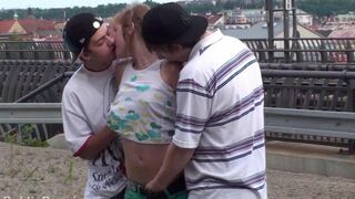 Amateur couple MHM fucks with two cute girls in an intense threesome
