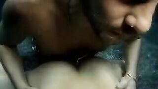 The beautiful woman fucked with a guy underwater