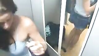 A guy filming his naked sister with a hidden camera
