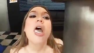 Big buffer spermoplog with a huge dick in the face of BBW