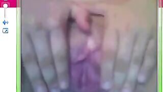 A girl showed the guy her big pussy in a live chat camera