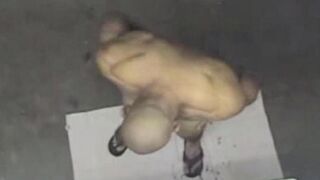 A naked man was seen by a hidden shower camera