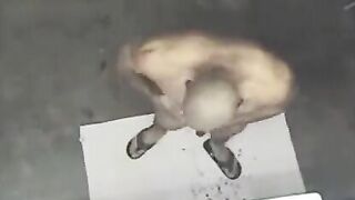 A naked man was seen by a hidden shower camera