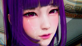 The demon king gets his dick sucked by a hot girl in 3D