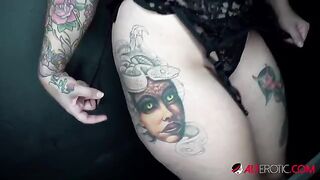 Get ready for a big tit inked babe in action!