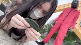 A hot Chinese girl participates in a risky game with a sexual twist inspired by Squid Game