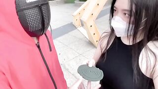A hot Chinese girl participates in a risky game with a sexual twist inspired by Squid Game